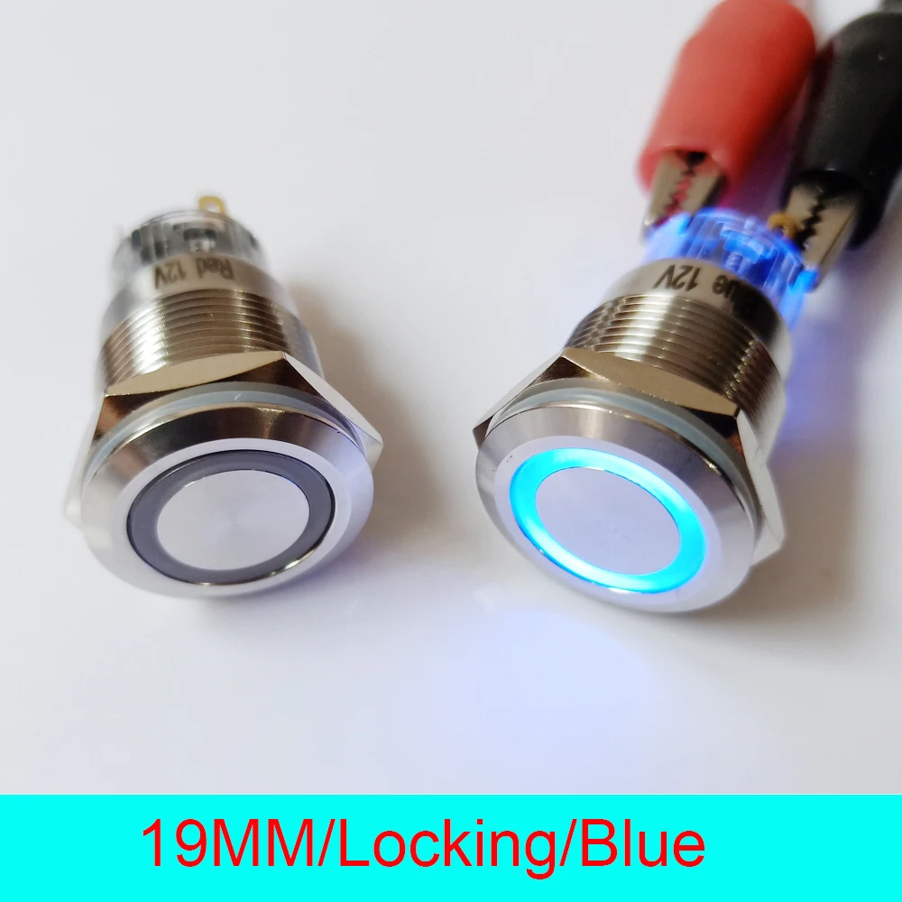 50 шт. металлические водонепроницаемые кнопочные переключатели 19 мм|self locking switch|self