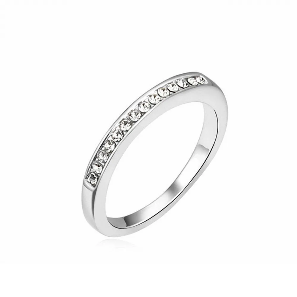 

2016 New Charming Round Wedding Bands ring for Engagement with Genuine Czech Crystal Christmas gift Bijoux Wholesale