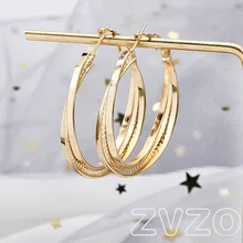 ZVZO новая мода большой круг панк Бохо узор золотой обруч серьги