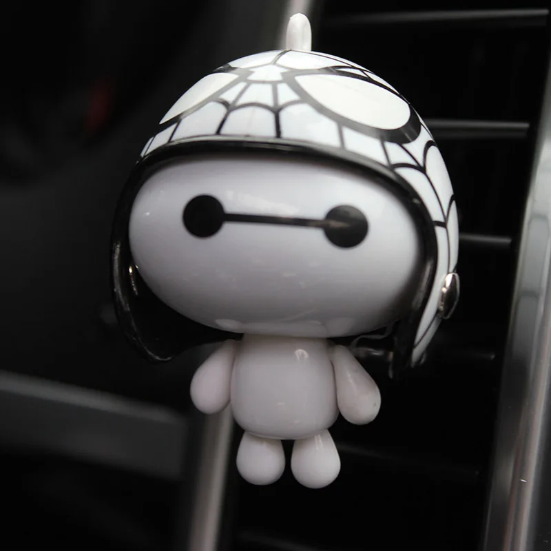 Helmet Baymax Car Vents Perfume Clip Air Freshener Automobile Interior Fragrance Decoration Ornaments Car Styling Accessories - Название цвета: Black White