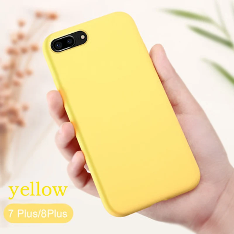 

wangcangli Original Soft Silicone Case for iPhone 6 S 6S 7 8 Plus 5 5S X 6Plus 6SPlus 7Plus Cute Candy Anti-knock rubber Cover