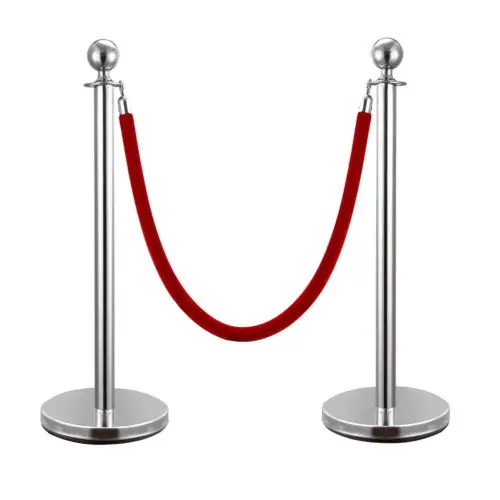 

4pcs Ball Top Stainless Steel Crowd Control Stanchions Velvet Rope Barrier NEW
