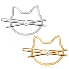 Сладкий Pet кошачьими ушками Hairclip для женщин Свадебные Женские аксессуары волос Kawaii жемчуг заколки для волос с фигурками животных украшение для волос Прямая