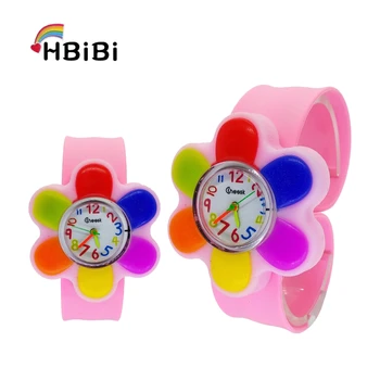 

2019 New listing Children's watch Fashion Unique Big Flower Style Watch Children Silicone Kids Watches Girls Baby Clock hot Sale