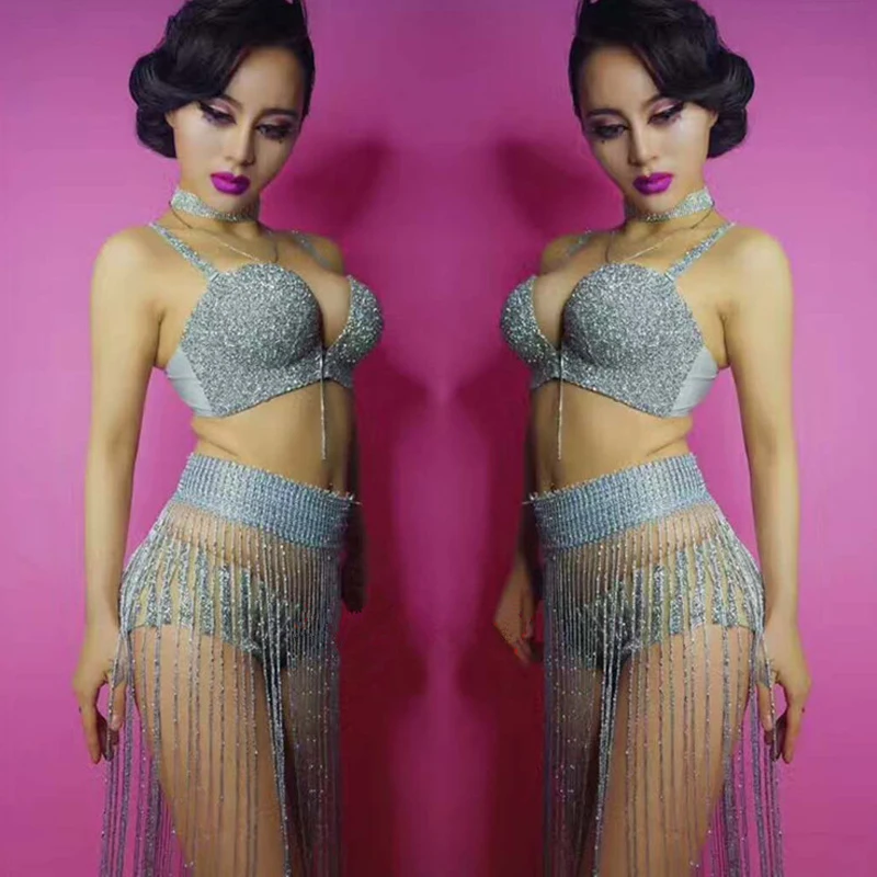 Sexy-Sparkly-Tassel-Bikini-JAZZ-Dj-Costume-Nightclub-Modern-Female-Singer-Pole-Dance-Clothing-Show-DS