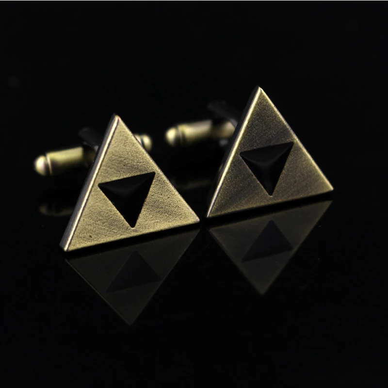 

Game The Legend of Zelda the Triforce Metal Tie Triangle Clips Cufflinks For Men Shirt Unique Cufflinks Figure Jewelry