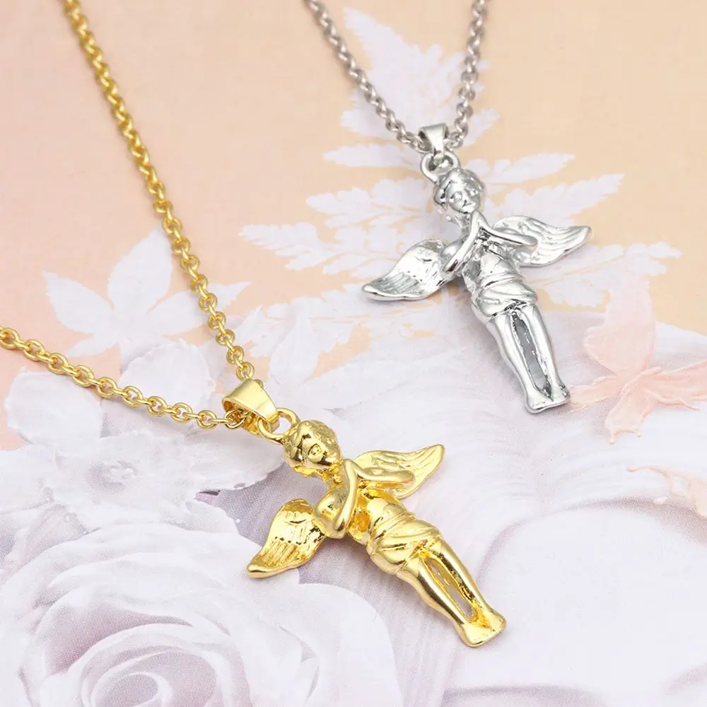 Ожерелье с кулоном Ангела из сплава высокого качества, цепочка в стиле хип-хоп из чистого золота, ювелирные изделия для мужчин
