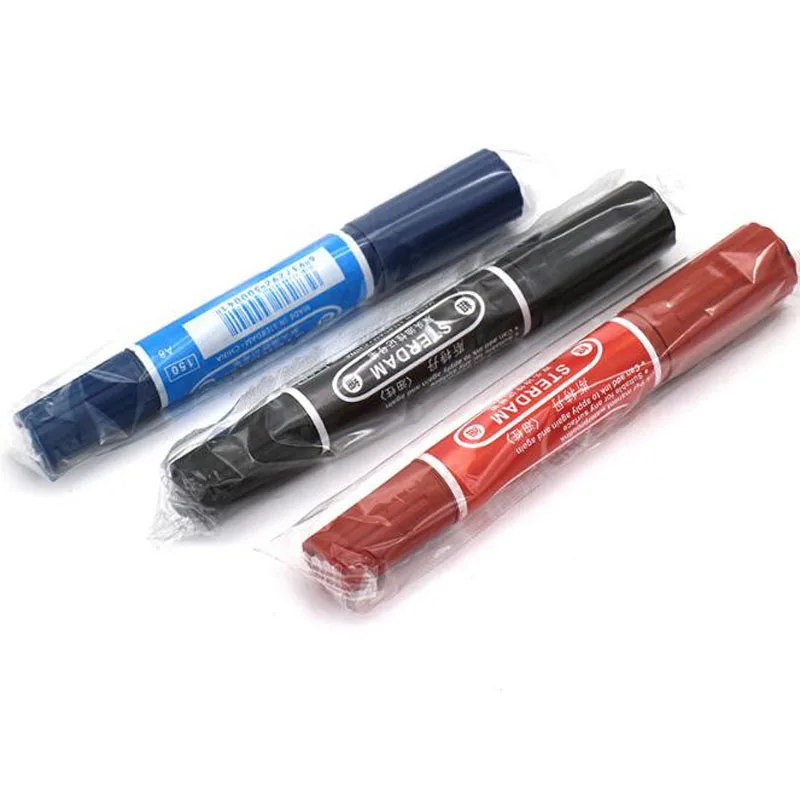 1pc Black/blue/red Colour Big Head Round Head Permanent Marker Bulk  Logistics Courier Can Add Ink The Office Supplies Stationery - Paint  Markers - AliExpress