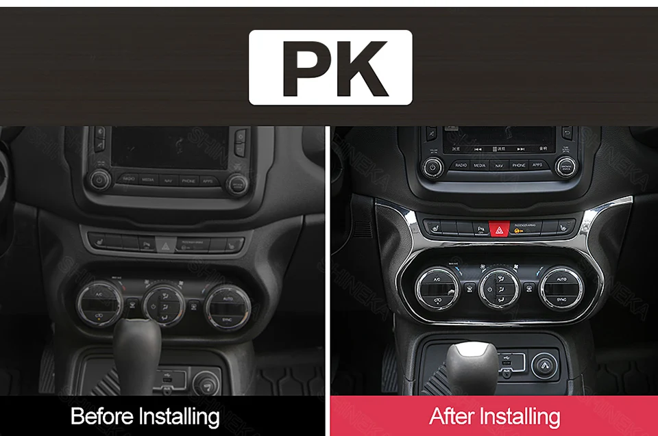 SHINEKA ABS Автомобильный интерьер приборная панель кондиционер кнопка переключатель украшения рамка Крышка отделка наклейки для Jeep Renegade