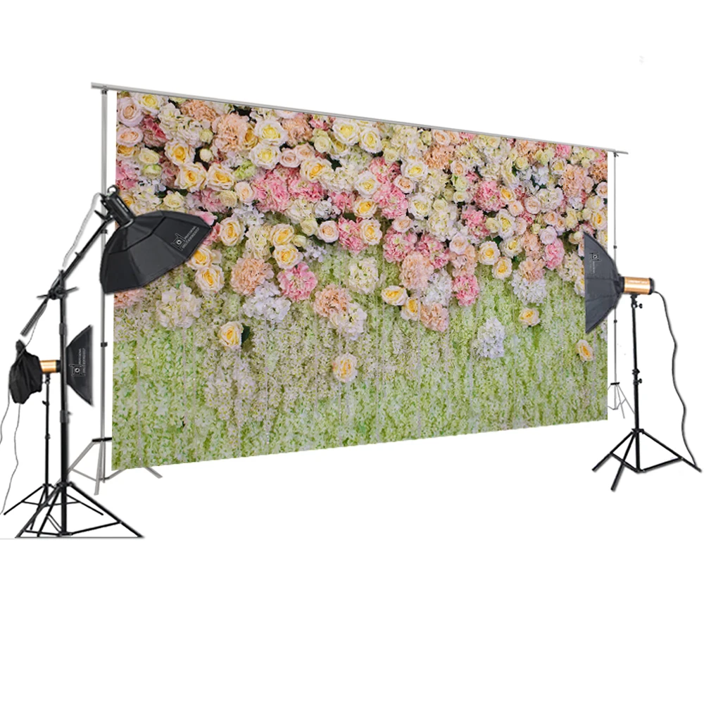 

HUAYI Photography Backdrops Wedding shower Photobooth bridal shower and reception Props Fresh Flowers Natural Scenery XT-7201