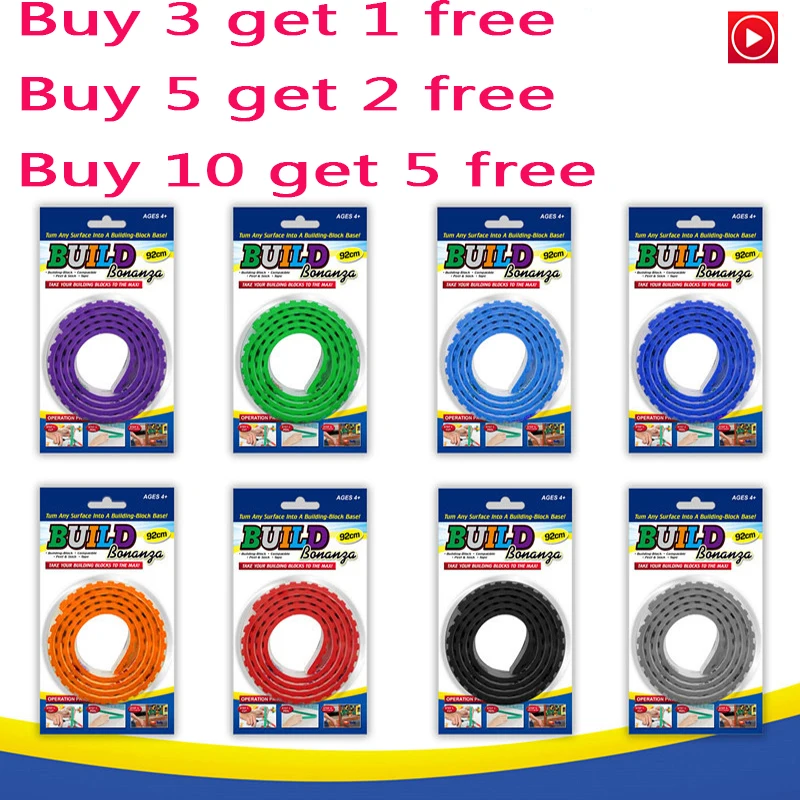 

Plaque KAZI 90CM 2X115 Dots Plastic Loops Blocks DIY Toy Adhesive Plastic Tape Kids Adults DIY Building Blocks Base Plate