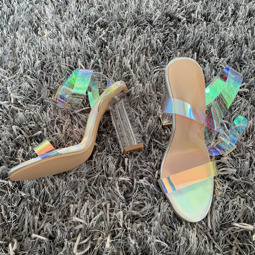 Г., летние прозрачные туфли на высоком каблуке с ремешками из ПВХ женские босоножки пикантные вечерние женские туфли с открытым носком женские сандалии