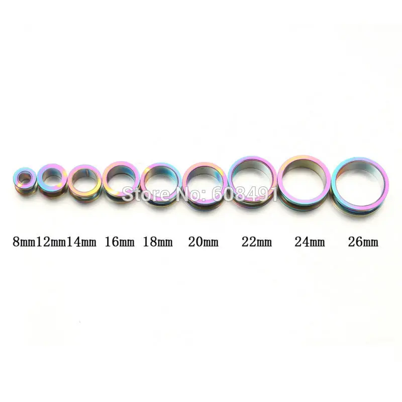 8mm 26mm punk Acero inoxidable tornillo túnel plug ear expander
