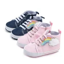 Детская обувь Радуга детская обувь с мягкой подошвой для малышей обувь новорожденного мальчик Мокасины младенческие обувь
