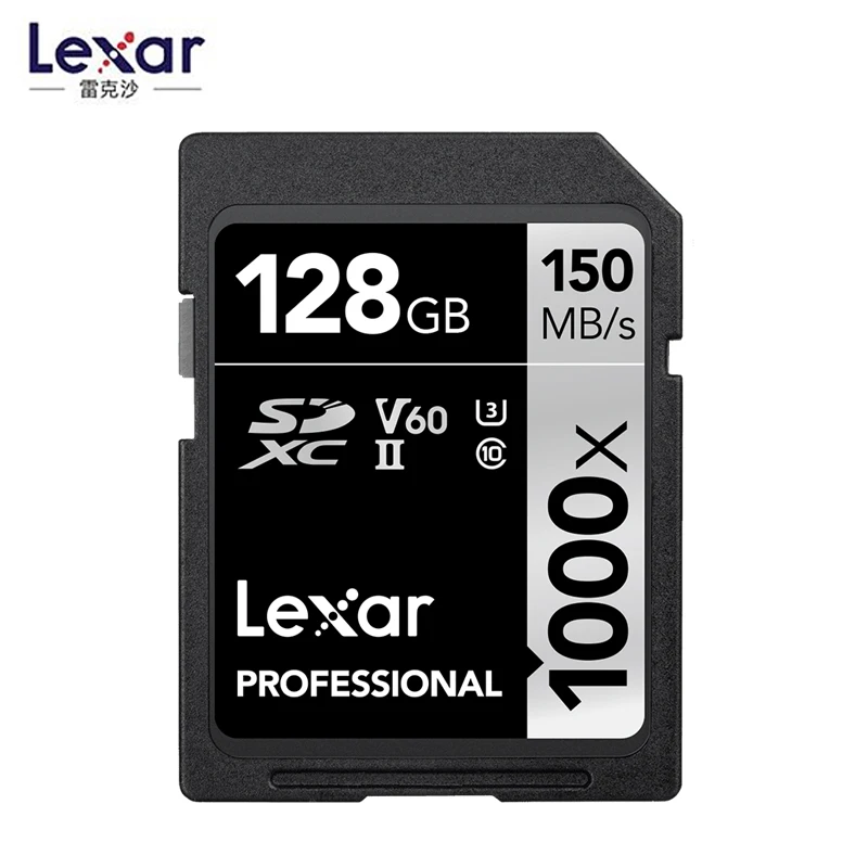 Lexar 150 МБ/с. 16 Гб оперативной памяти, 32 Гб встроенной памяти SDHC 1000x SD Card 64 Гб 128 256 SDXC UHS-II U3 флэш-карта памяти для 3D 4K цифровой Камера