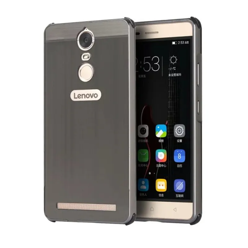 

Lenovo Vibe K6 Note K6Note Case Plating Metal Frame with Brushed Back Cover Hard Case for Lenovo Vibe K6 Note K53A48 5.5