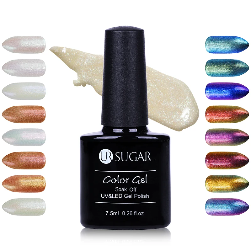 

UR SUGAR 7.5ML 3D Gel Varnish Colorful Phantom Soak Off UV Nail Gel Polish Chameleon Gel Pure Primer Black Base Coat