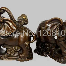 Бронзовая статуя медь слиток слон повезло украшения ремесла