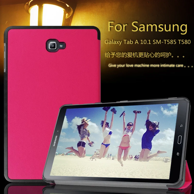 

Magnet slim stand smart case For Samsung Galaxy Tab A A6 10.1 T580 T585 tablet PU leather cover For SM-T585 SM-T585