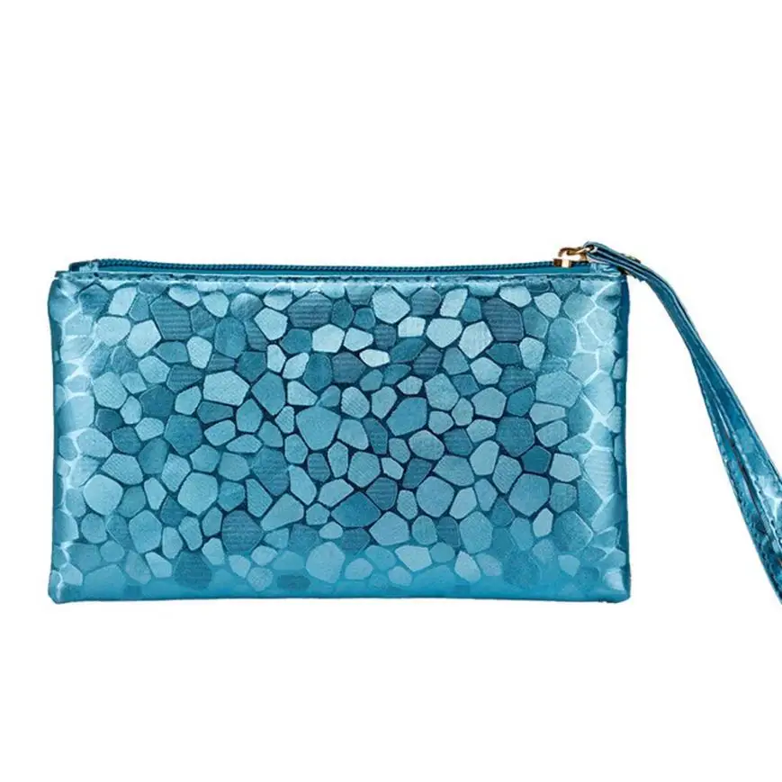 Модный женский кошелек для монет, клатч на молнии, кошелек, сумочки для телефона, ключей, Прямая поставка# Y - Цвет: Blue