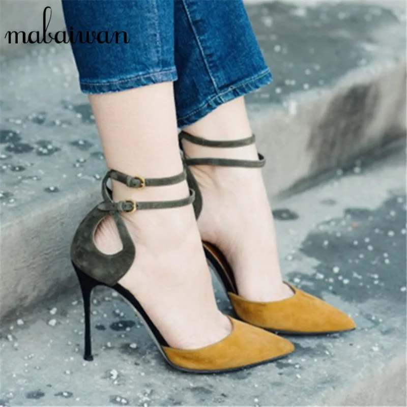 

Rome Style Women Ankle Straps Wedding Shoes Woman Gladiator Sandals Thin High Heels Women Pumps Zapatos Mujer Stiletto
