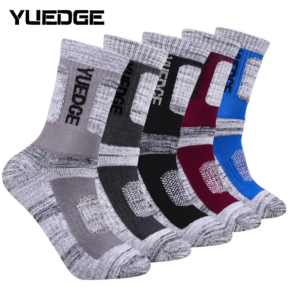 

YUEDGE 5 Pairs Men's High Quality Outdoor Sport Socks For Cycling Bike Soccer Baseball Running Hiking Basketball Ski Yoga Socks