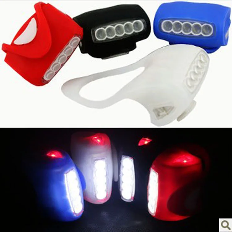 With Battery Bike Light Silicone Bicycle Front Handlebar Light