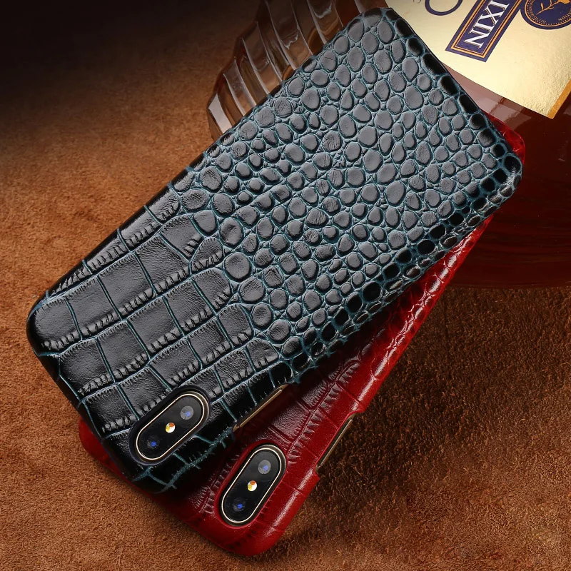 Genuine Leather Phone Case For iPhone X SE 5 5S 6 6S 7 8 Plus Crocodile Texture All handmade Custom Back cover made from cowhide Genuine Leather Phone Case For iPhone X SE 5 5S 6 6S 7 8 Plus Crocodile Texture All handmade Custom Back cover made from cowhide