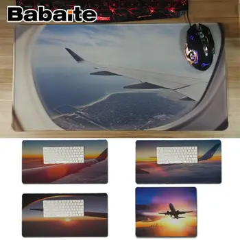 

Babaite Hot Sales Airplane Sunrise aircraft plane Anti-Slip Durable Silicone Computermats Locking Edge Mousepad Mat Table Pad