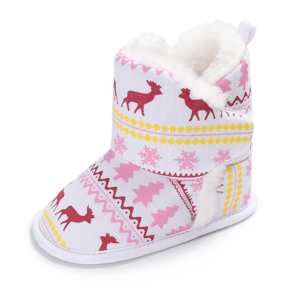 Рождество лося для маленьких мягкая подошва Снегоступы мягкие Обувь для младенцев малыша Сапоги и ботинки для девочек no1