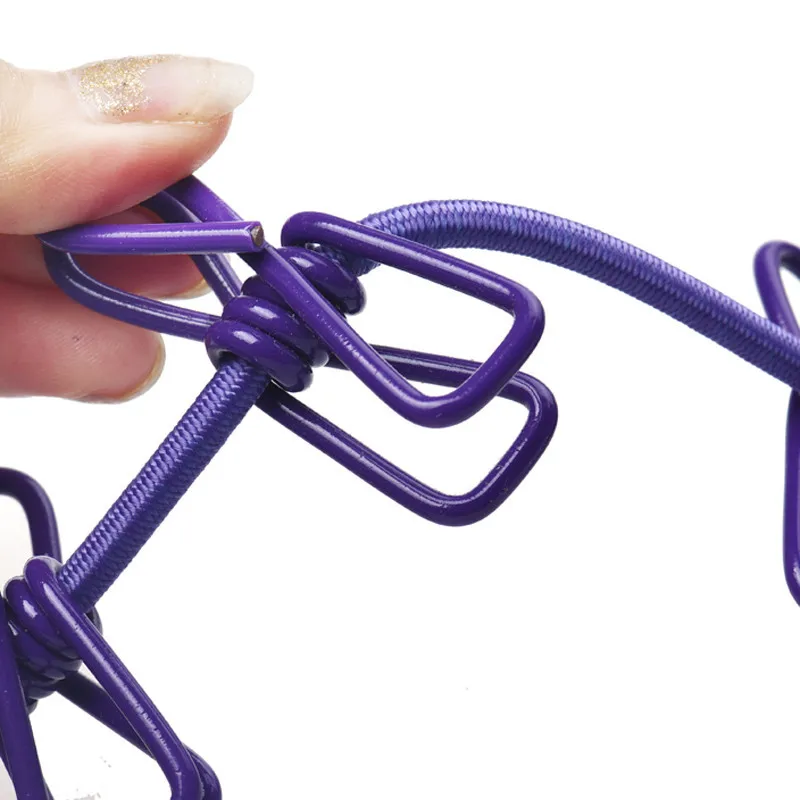 Ourpgone Quality Wild Travel Windproof Elastic Clothesline Clips Hanger