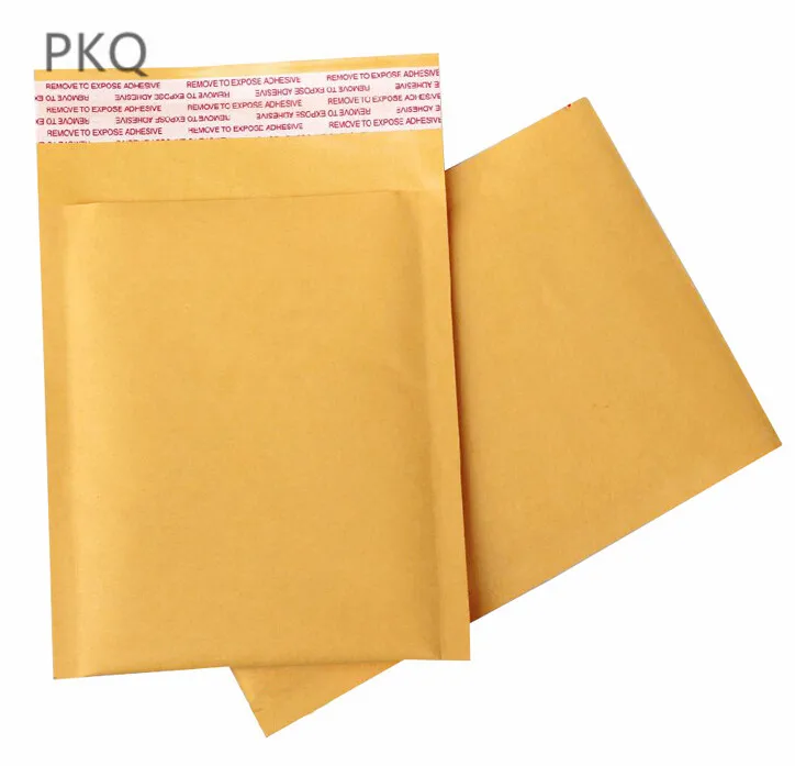 

Wholesale 100PCS Top Quality Yellow Kraft Bubble Mailers Padded Envelopes Shipping Bag Self Seal Jewelry Packaging Bags 11x13cm