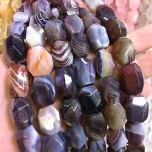 Овальные граненые Агат Ботсвана бусы с натуральными драгоценными камнями DIY свободные бусины для изготовления ювелирных изделий прядь 1" оптом