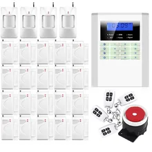 Nave libre de dhl de Alarma de Seguridad Inteligente Inalámbrico/Por Cable GSM/PSTN sistema de alarma Antirrobo Voz PIR anti-ladrón De Alarma 850/900/1800/1900 Mhz