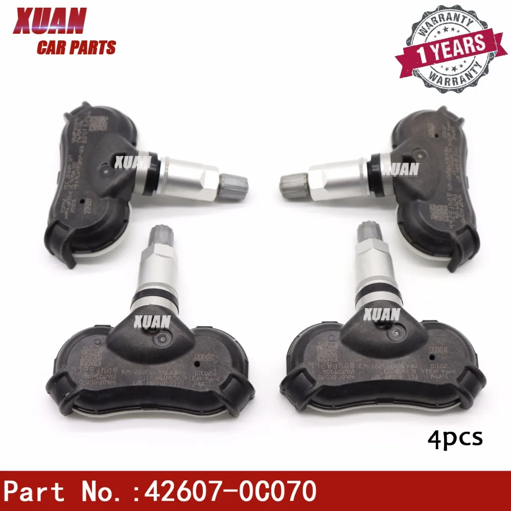 

42607-0C070 High Quality 4PCS Tire Pressure Monitor Sensor TPMS For 2008-2016 Toyota Sequoia Tundra Sienna Acura TL ZDX 315MHZ