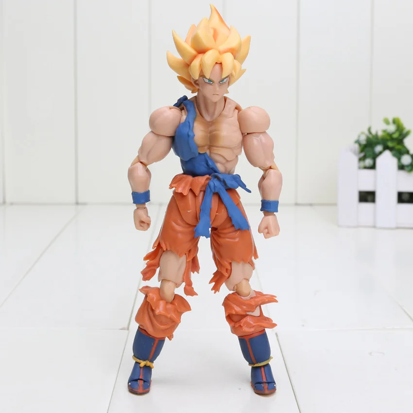 Коробка 11,5-17 см Супер Saiyan Son Goku Vegetto Vegeta trunks ПВХ Фигурки Dragon Ball Z Коллекционная модель куклы игрушки фигурка - Цвет: yellow hair goku