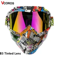 Casco de motocicleta VCOROS, protección facial modular para cara abierta, cascos retro vintage, gafas desmontables con protección contra el viento