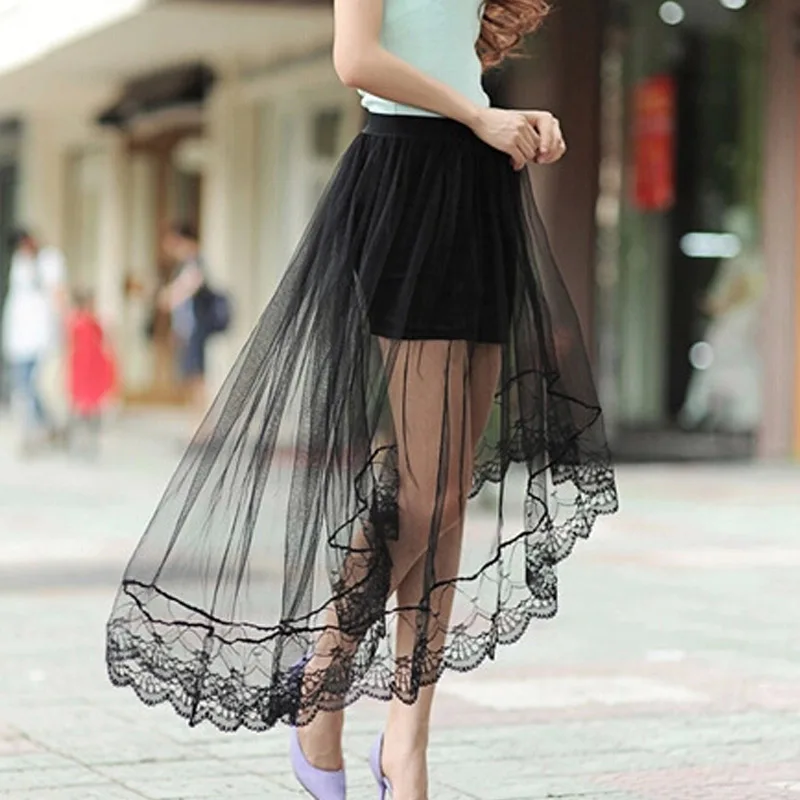 Женская длинная юбка из сетчатой ткани с высокой талией|long tulle skirt|tulle skirtdovetail skirt |
