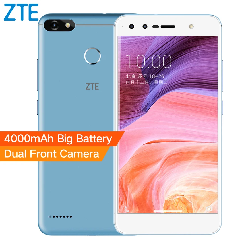 Original ZTE Blade A3 5.5 Inch 4000mAh Mobile Phone 4G LTE Quad Core 3GB RAM 32GB ROM 13.0MP Fingerprint Android 7.0 2SIMs | Мобильные