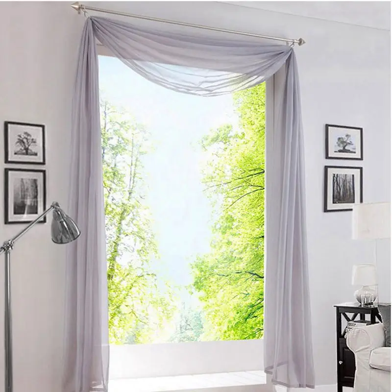 Европейские жалюзи панели ткани для окна белый отвесный занавески s для гостиной шторы пелмет балдахин шарф занавеска драпировка AP184#4 - Цвет: Светло-серый
