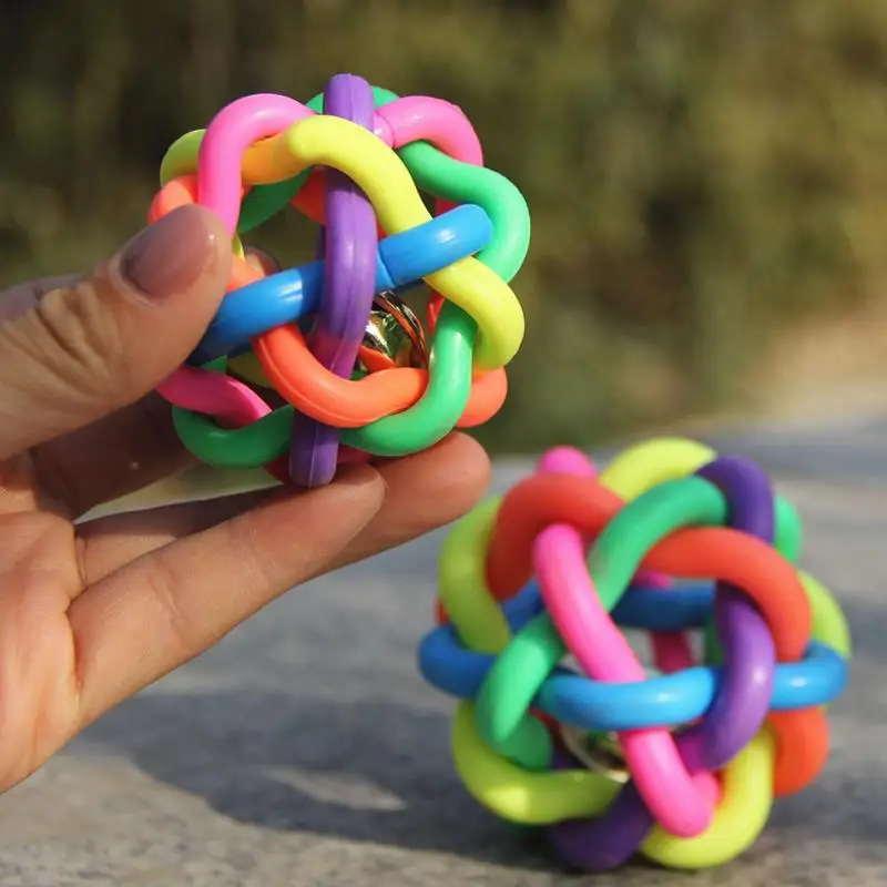 6CM Pet dog toys sound colorful bell ball pet Supp...