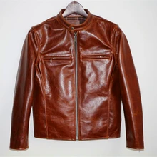 Прочитайте описание! Мужская куртка из натуральной коровьей кожи, винтажная байкерская куртка из натуральной воловьей кожи