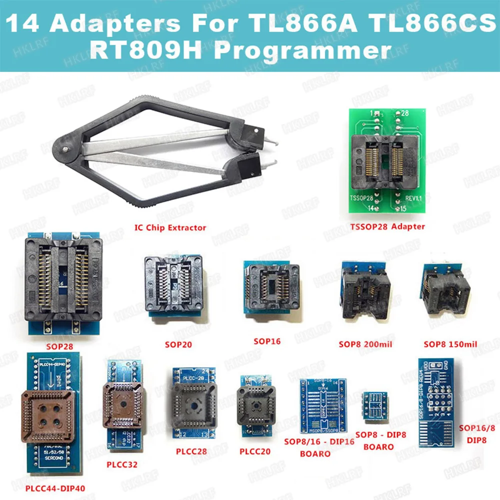 14 шт. Универсальный сокет адаптера+ IC экстрактор для ключевой программист TL866A TL866CS EZP2010 G540 TNM5000