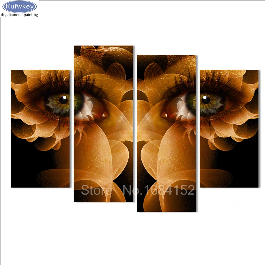

4 pieces Diamond Painting Abstract Eyes Embroidery diamond cross stitch 3d pictures Drill Mosaic kit Decor Rhinestones Crafts