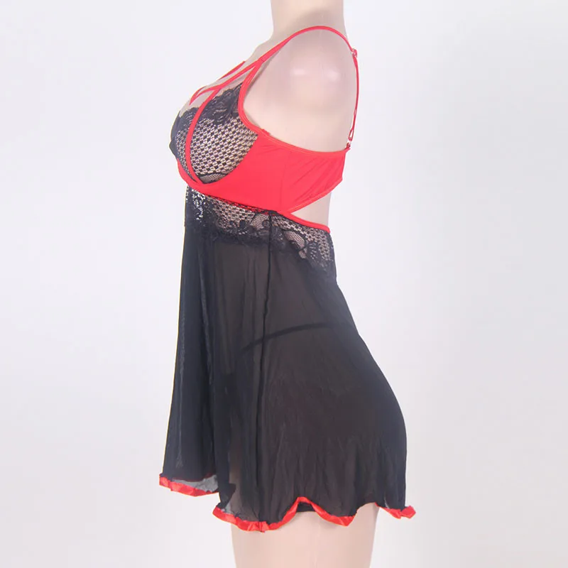 Кружевное нижнее белье Babydoll 7XL/6XL/5XL сексуальные прозрачные ночные рубашки RW80245