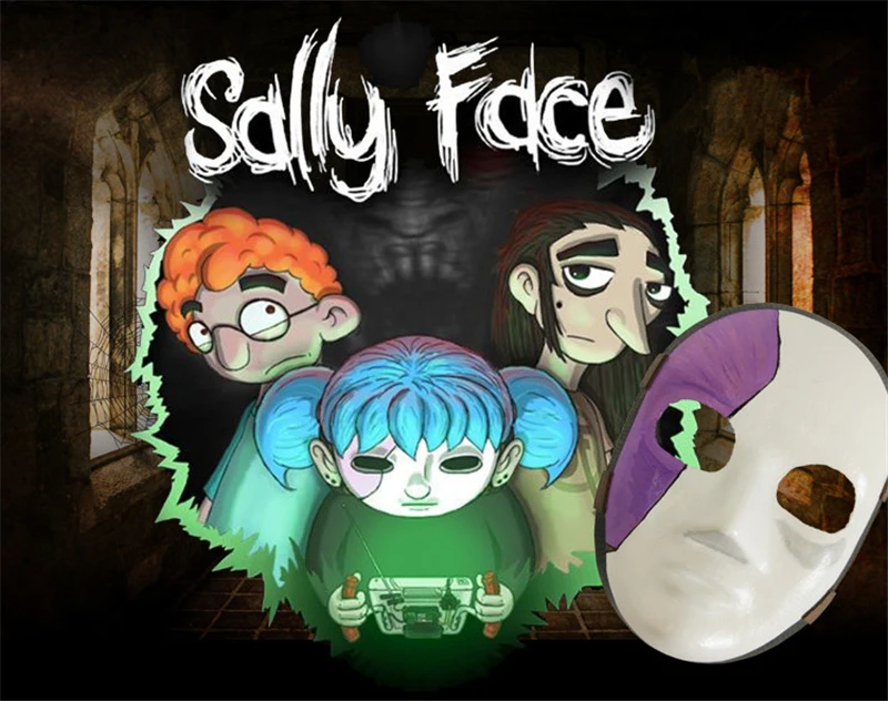 Игра Салли лицо Косплей Маска Салли маски и парик Sallyface Косплей подставки под парик аксессуары карнавальный костюм маски