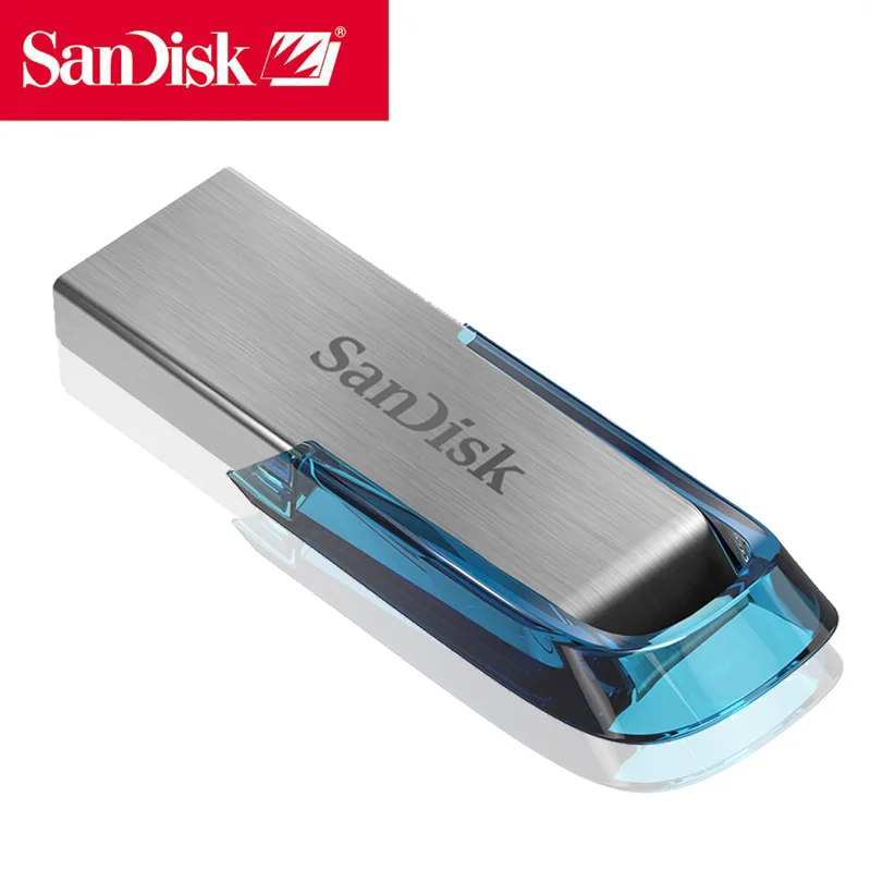 Sandisk флешка флешки 64 гб USB3.0 Flash Drive 64 гб cle usb флеш-накопитель натуральная Ultra Flair металлическая ручка привода на ключ синий Memory Stick