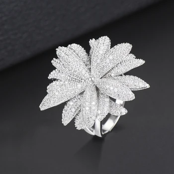 

GODKI Famous Brand Luxury Fireworks Daisy Flowers Cubic Zironia CZ Ring For Women Wedding Dubai Unisex Bridal Finger Rings 2018