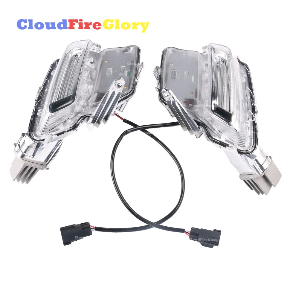 

CloudFireGlory For Volvo XC60 2014-2018 Pair Left+Right Fog Light Lamp Clear LED Auto Driving Light 31364330 31364331