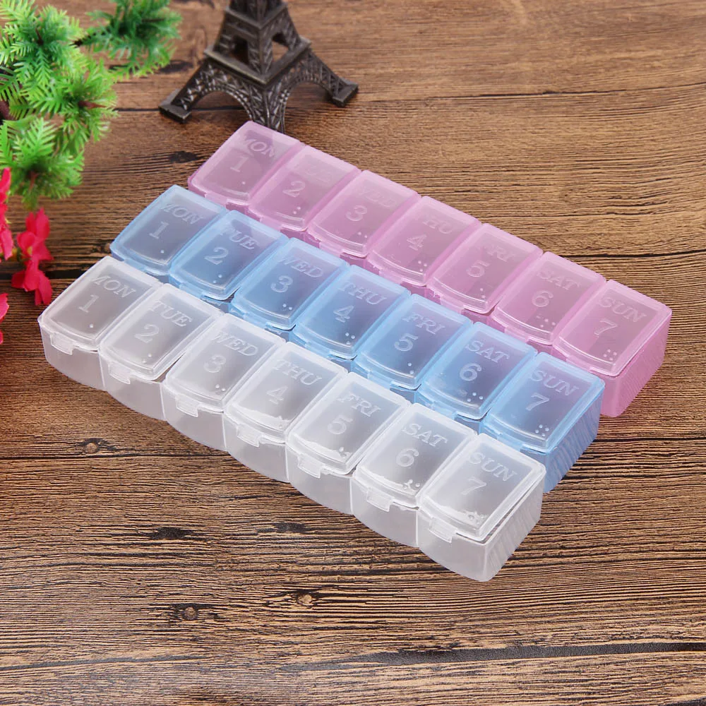 

7 Day Mini Weekly Medicine Box Holder Organizer Container Pill Cases New W617